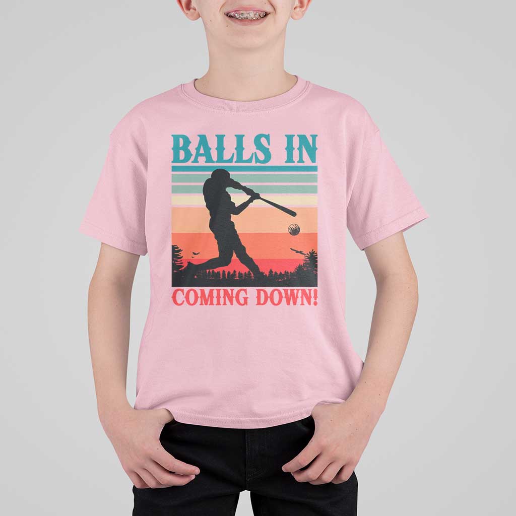Funny BaseBall Lover T Shirt For Kid Balls In Coming Down - Wonder Print Shop