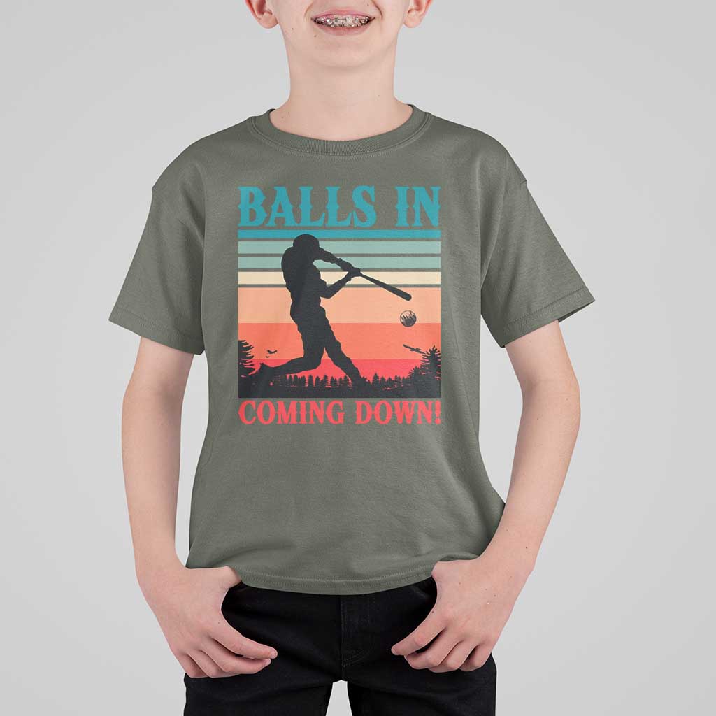 Funny BaseBall Lover T Shirt For Kid Balls In Coming Down - Wonder Print Shop