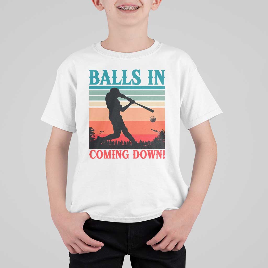 Funny BaseBall Lover T Shirt For Kid Balls In Coming Down - Wonder Print Shop