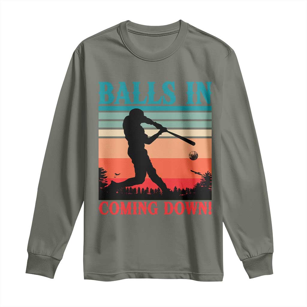 Funny BaseBall Lover Long Sleeve Shirt Balls In Coming Down - Wonder Print Shop