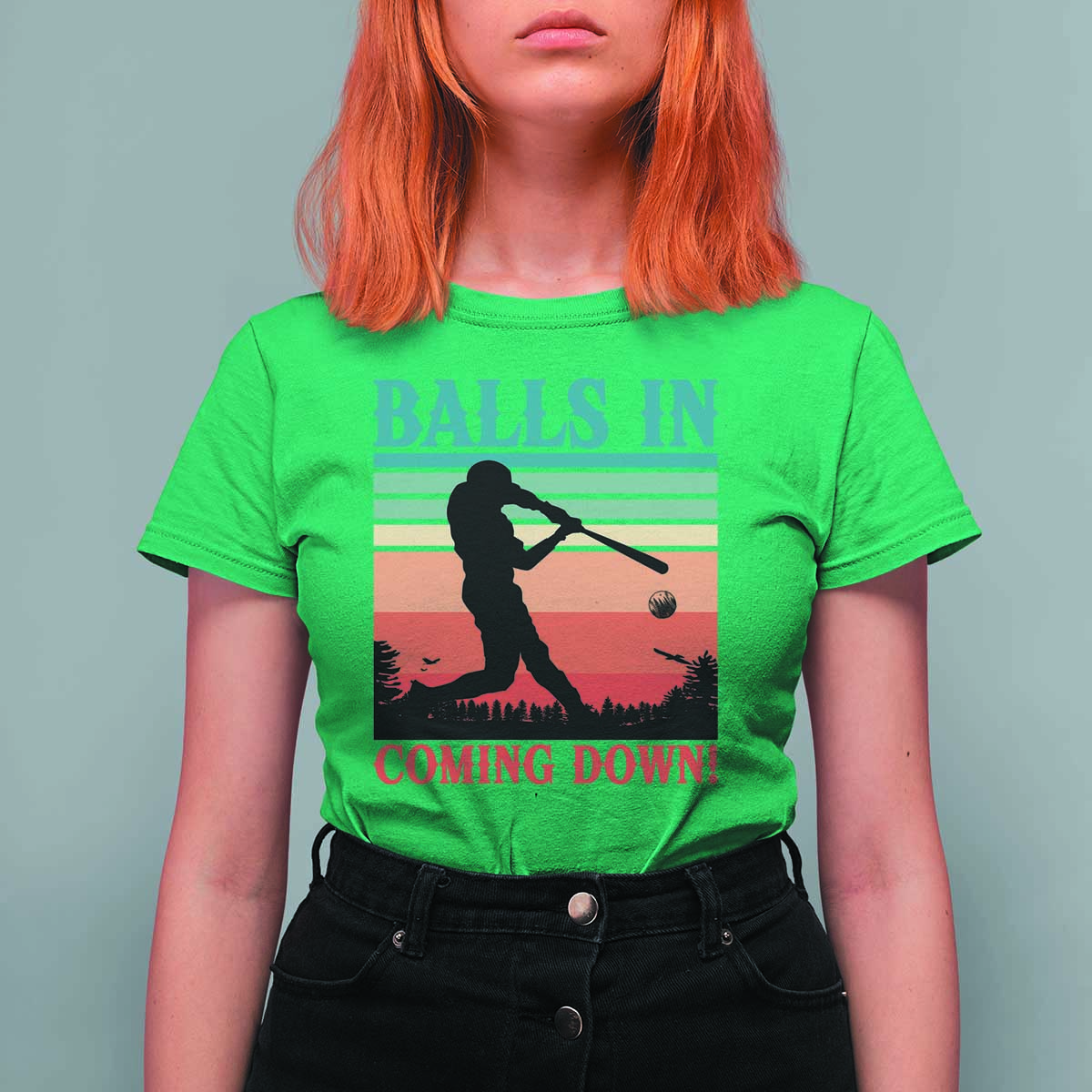 Funny BaseBall Lover T Shirt For Women Balls In Coming Down - Wonder Print Shop