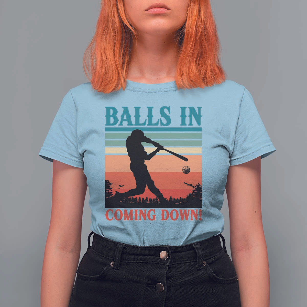Funny BaseBall Lover T Shirt For Women Balls In Coming Down - Wonder Print Shop