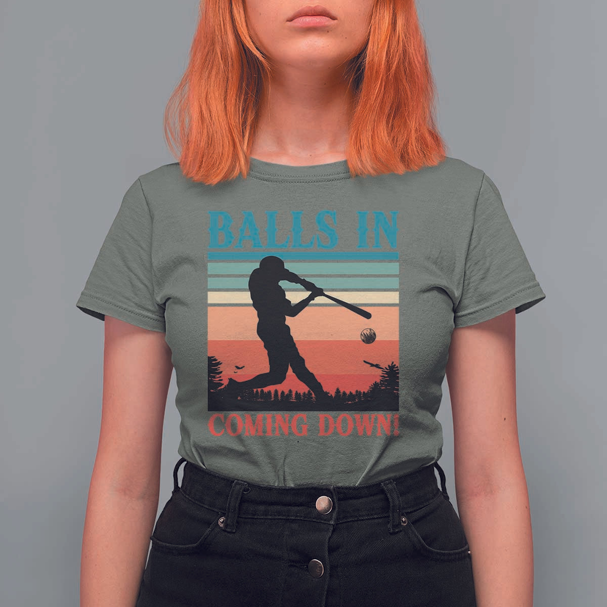 Funny BaseBall Lover T Shirt For Women Balls In Coming Down - Wonder Print Shop