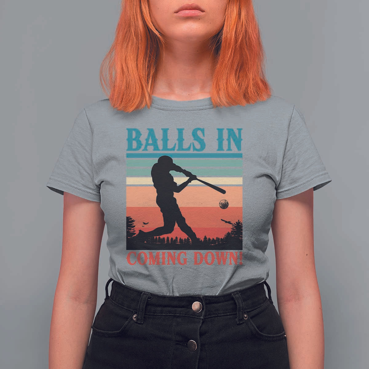 Funny BaseBall Lover T Shirt For Women Balls In Coming Down - Wonder Print Shop