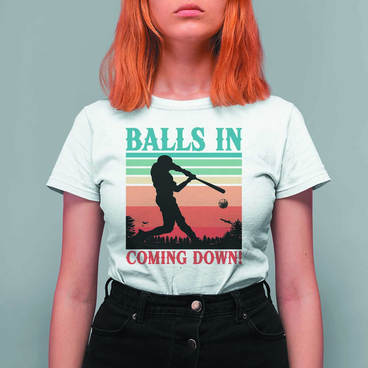 Funny BaseBall Lover T Shirt For Women Balls In Coming Down - Wonder Print Shop