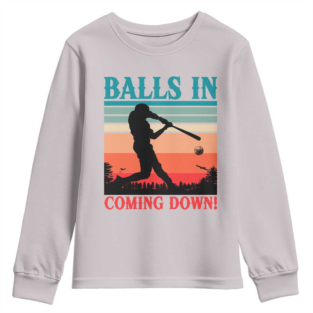 Funny BaseBall Lover Youth Sweatshirt Balls In Coming Down - Wonder Print Shop