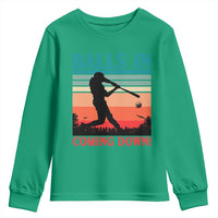 Funny BaseBall Lover Youth Sweatshirt Balls In Coming Down - Wonder Print Shop