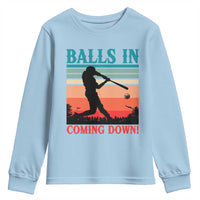 Funny BaseBall Lover Youth Sweatshirt Balls In Coming Down - Wonder Print Shop