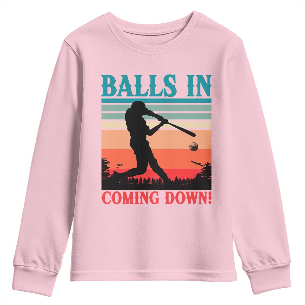 Funny BaseBall Lover Youth Sweatshirt Balls In Coming Down - Wonder Print Shop