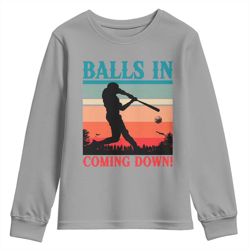 Funny BaseBall Lover Youth Sweatshirt Balls In Coming Down - Wonder Print Shop