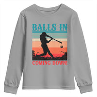 Funny BaseBall Lover Youth Sweatshirt Balls In Coming Down - Wonder Print Shop