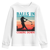 Funny BaseBall Lover Youth Sweatshirt Balls In Coming Down - Wonder Print Shop