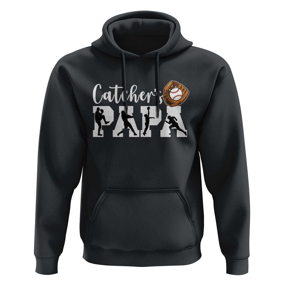 Catchers Papa Hoodie Funny Gift For Catcher Player - Wonder Print Shop