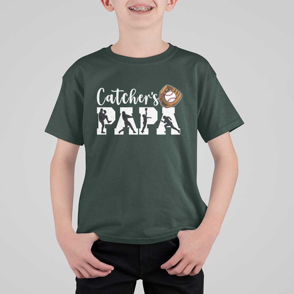 Catchers Papa T Shirt For Kid Funny Gift For Catcher Player - Wonder Print Shop