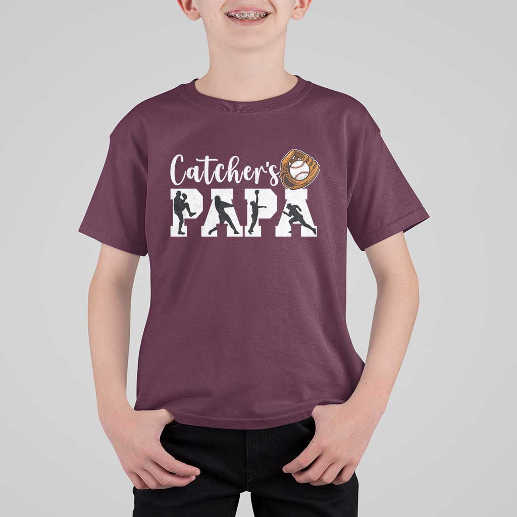 Catchers Papa T Shirt For Kid Funny Gift For Catcher Player - Wonder Print Shop