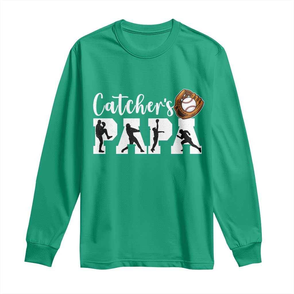 Catchers Papa Long Sleeve Shirt Funny Gift For Catcher Player - Wonder Print Shop