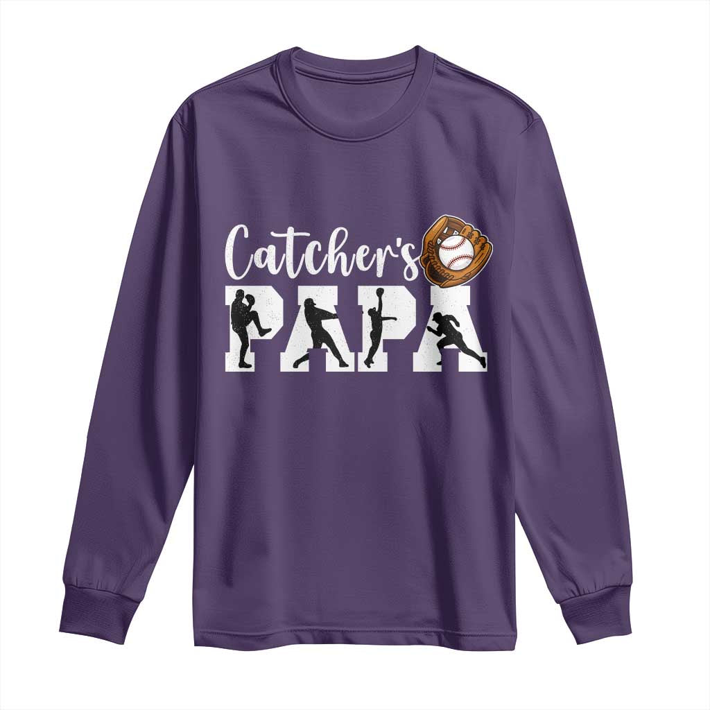 Catchers Papa Long Sleeve Shirt Funny Gift For Catcher Player - Wonder Print Shop
