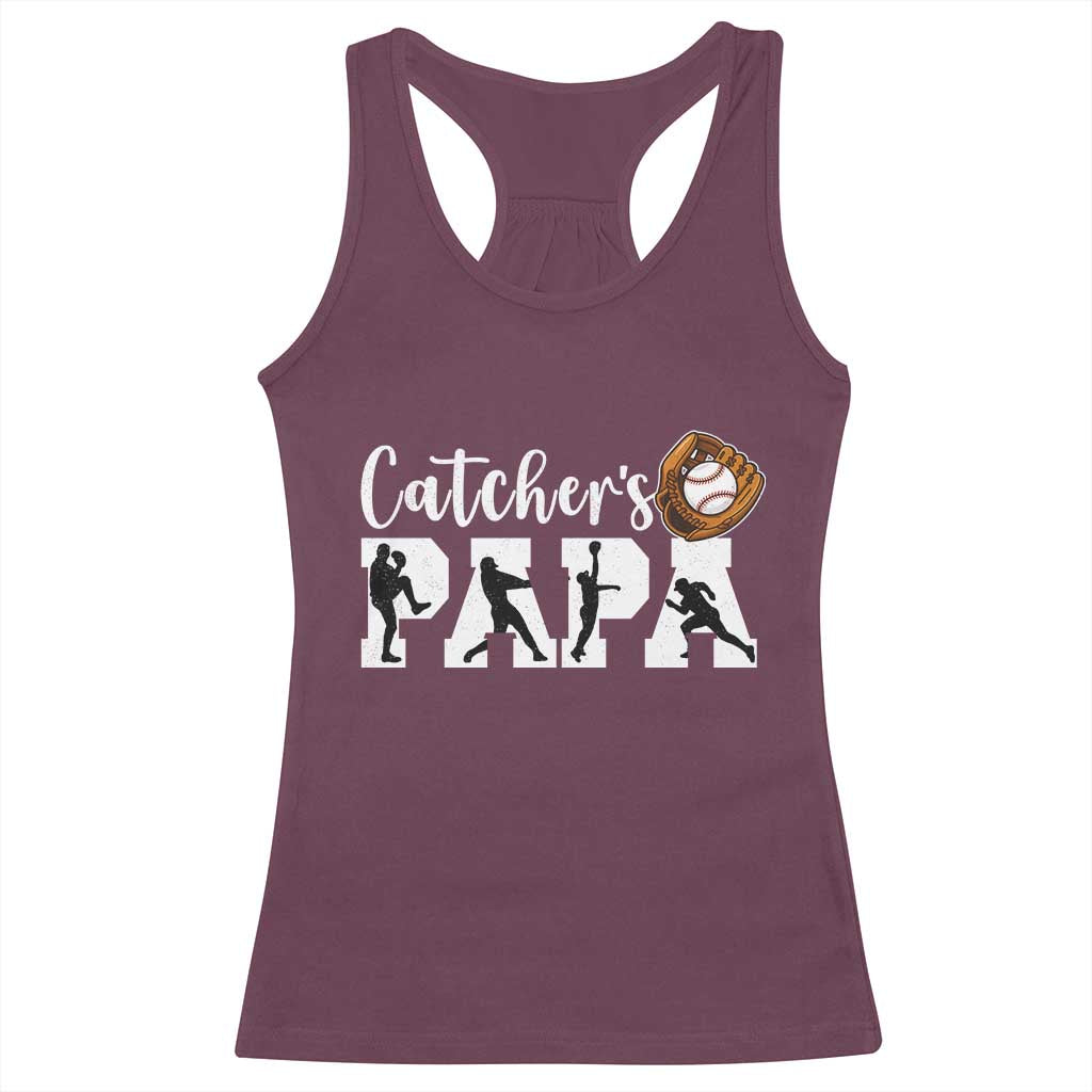 Catchers Papa Racerback Tank Top Funny Gift For Catcher Player - Wonder Print Shop