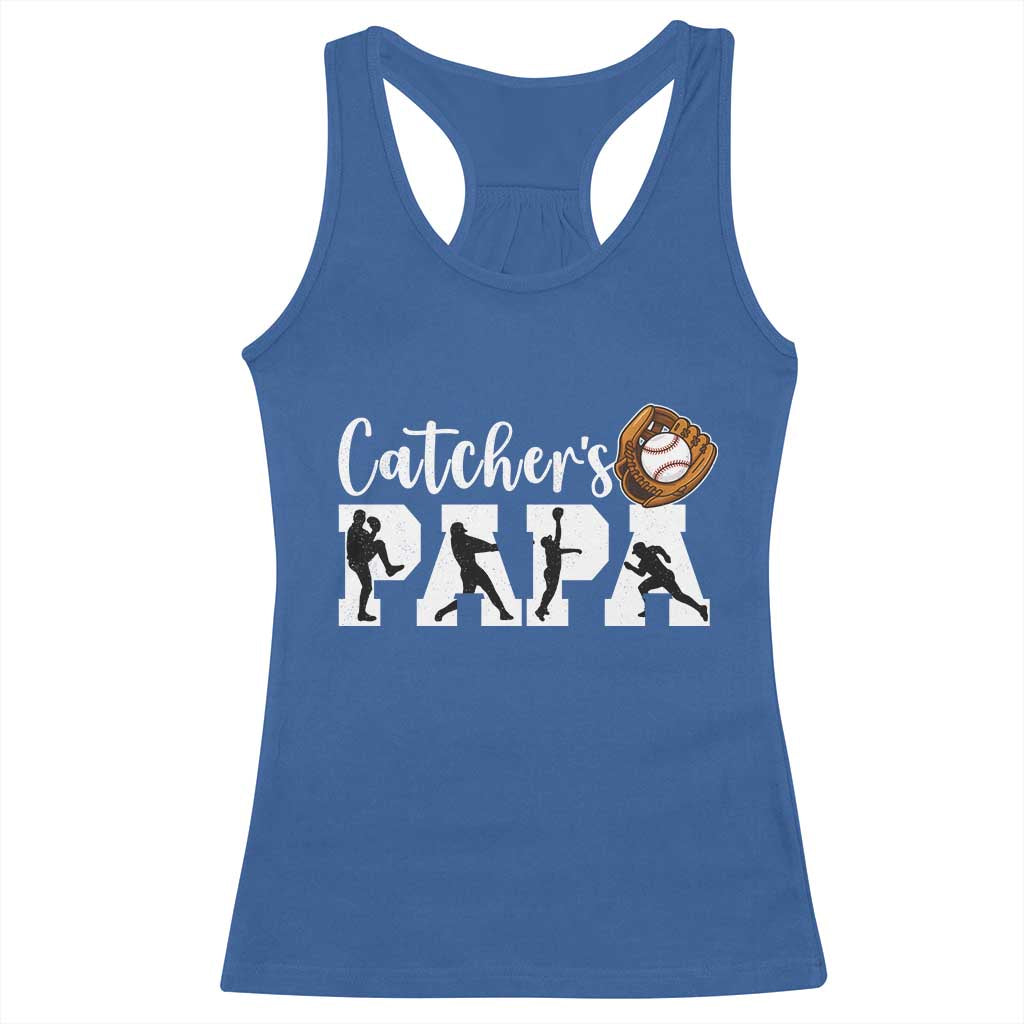 Catchers Papa Racerback Tank Top Funny Gift For Catcher Player - Wonder Print Shop