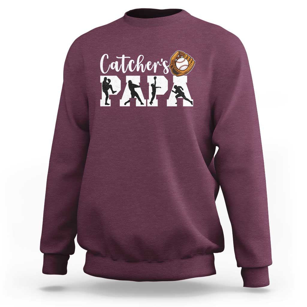 Catchers Papa Sweatshirt Funny Gift For Catcher Player - Wonder Print Shop