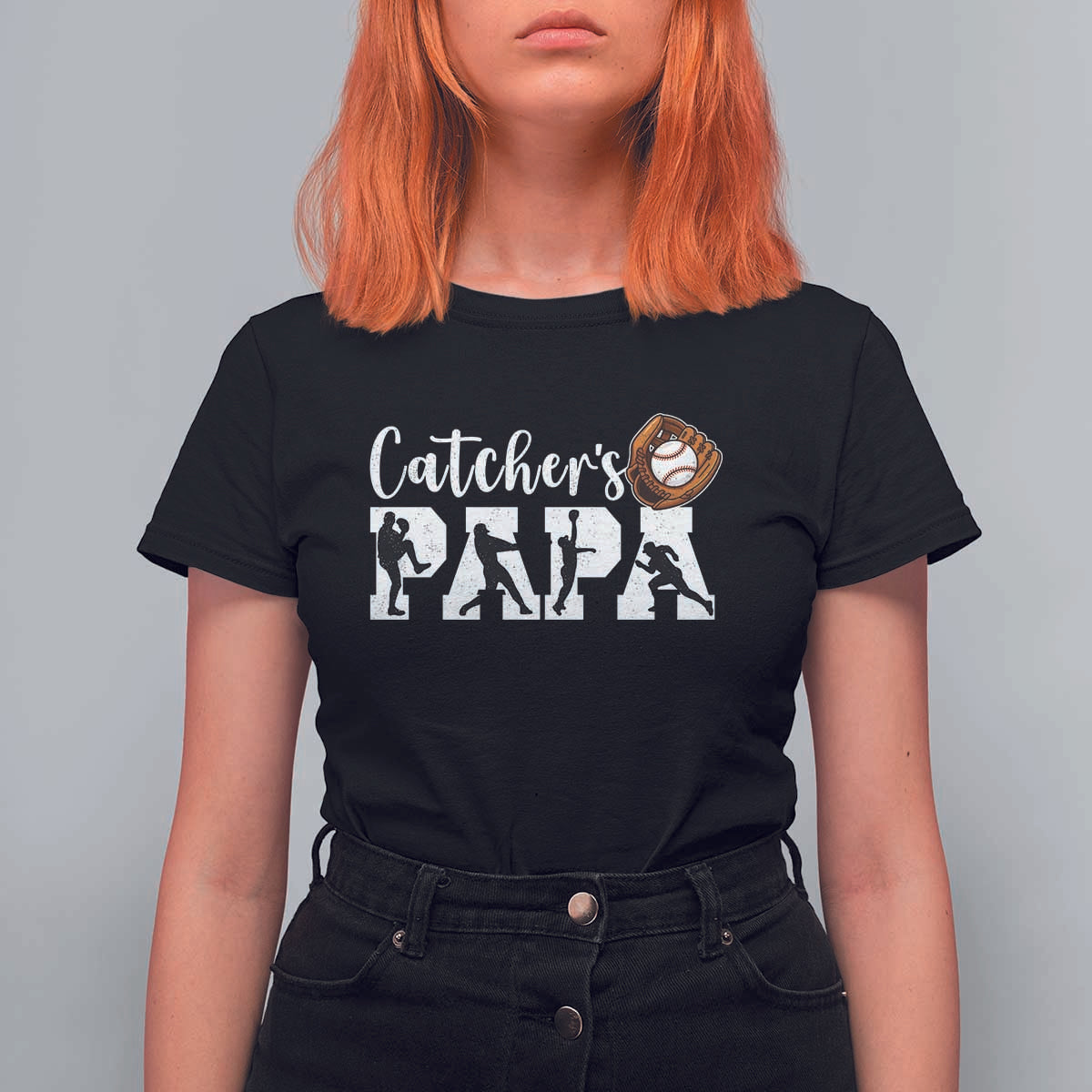 Catchers Papa T Shirt For Women Funny Gift For Catcher Player - Wonder Print Shop