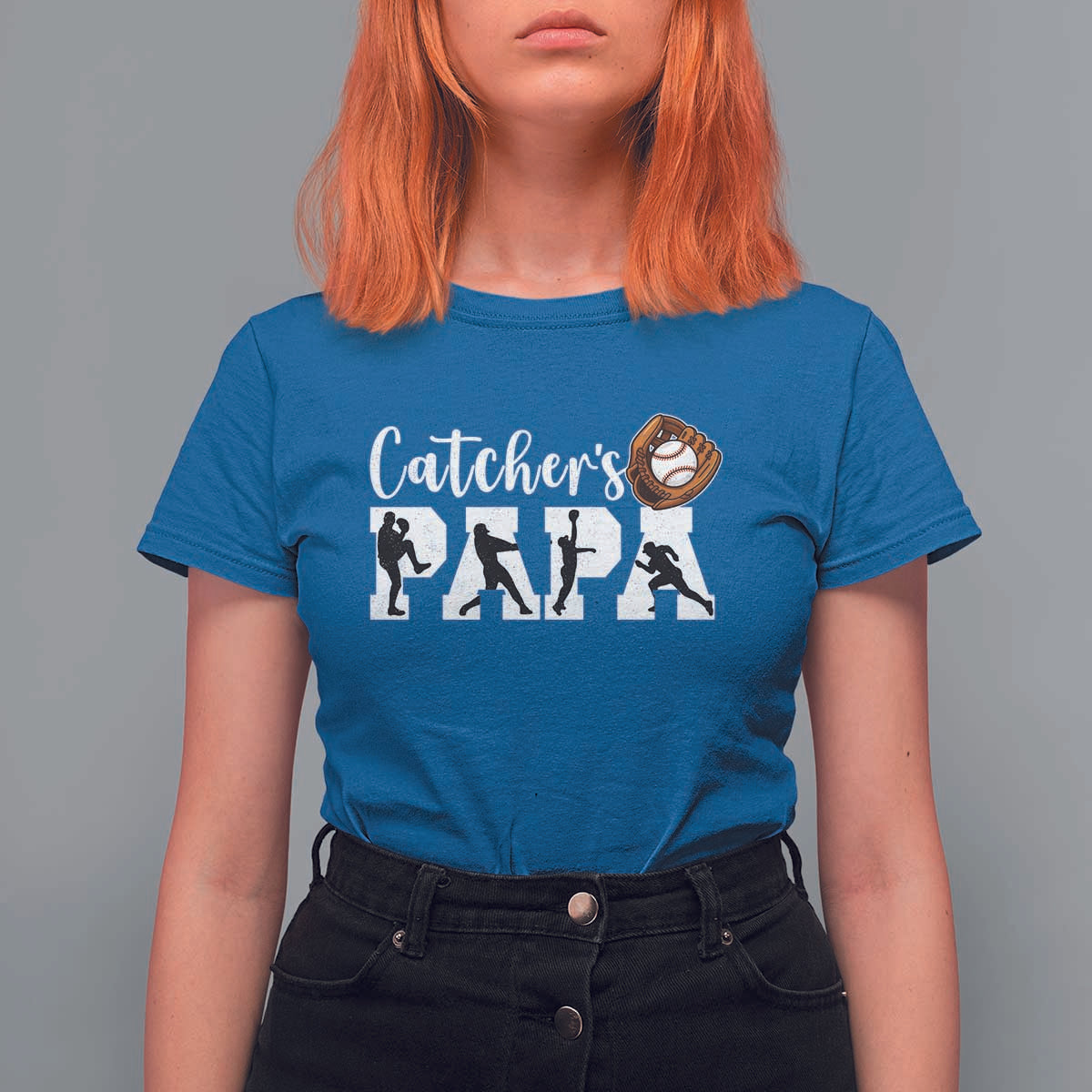 Catchers Papa T Shirt For Women Funny Gift For Catcher Player - Wonder Print Shop