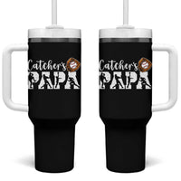 Catchers Papa Tumbler With Handle Funny Gift For Catcher Player