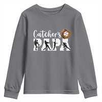 Catchers Papa Youth Sweatshirt Funny Gift For Catcher Player - Wonder Print Shop