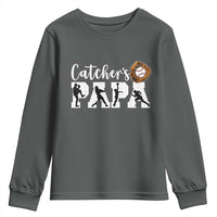 Catchers Papa Youth Sweatshirt Funny Gift For Catcher Player - Wonder Print Shop