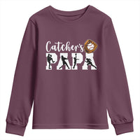 Catchers Papa Youth Sweatshirt Funny Gift For Catcher Player - Wonder Print Shop