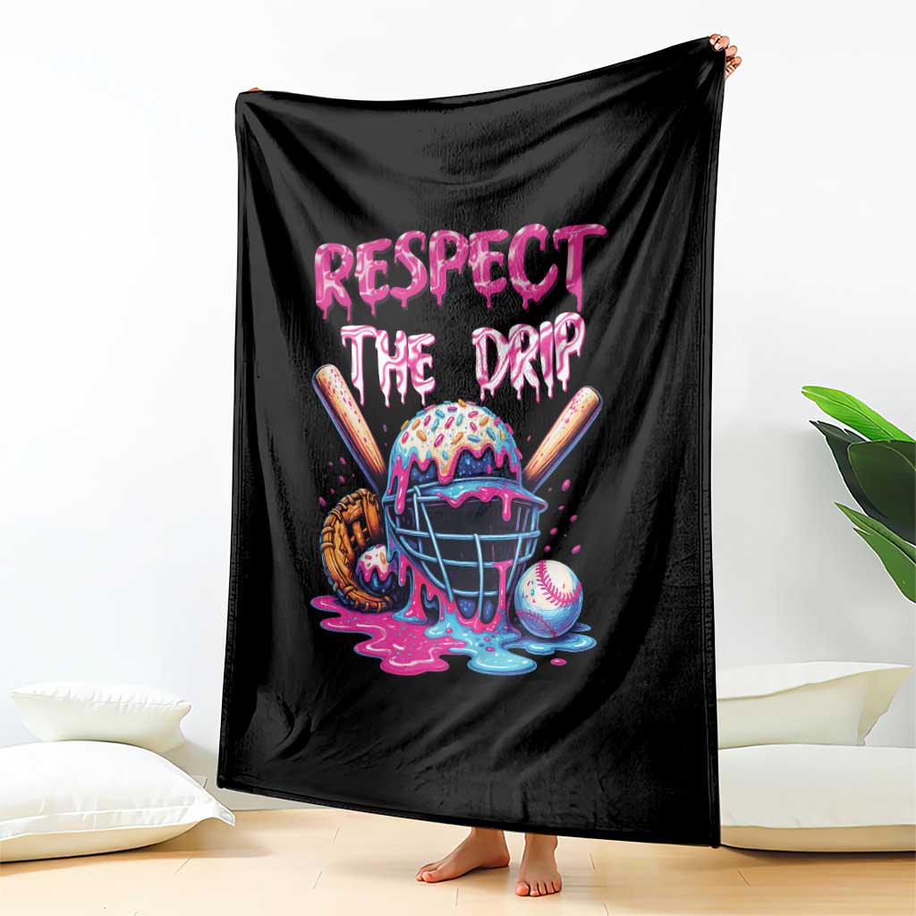 Funny Respect The Drip Baseball Mask Throw Blanket Sports Lover