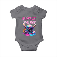 Funny Respect The Drip Baseball Mask Baby Onesie Sports Lover