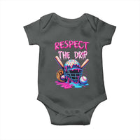 Funny Respect The Drip Baseball Mask Baby Onesie Sports Lover