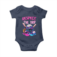 Funny Respect The Drip Baseball Mask Baby Onesie Sports Lover