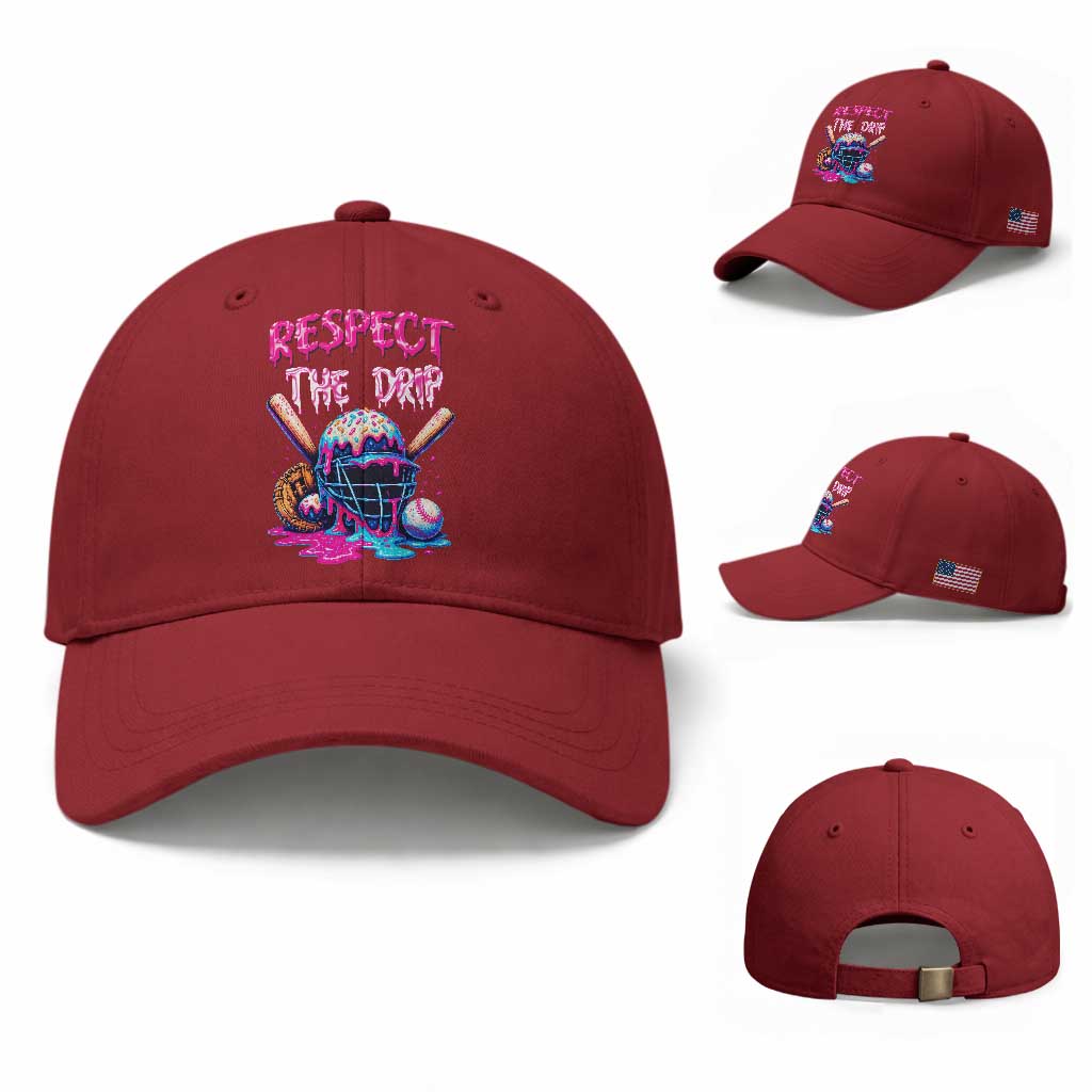 Funny Respect The Drip Baseball Mask Baseball Cap Sports Lover