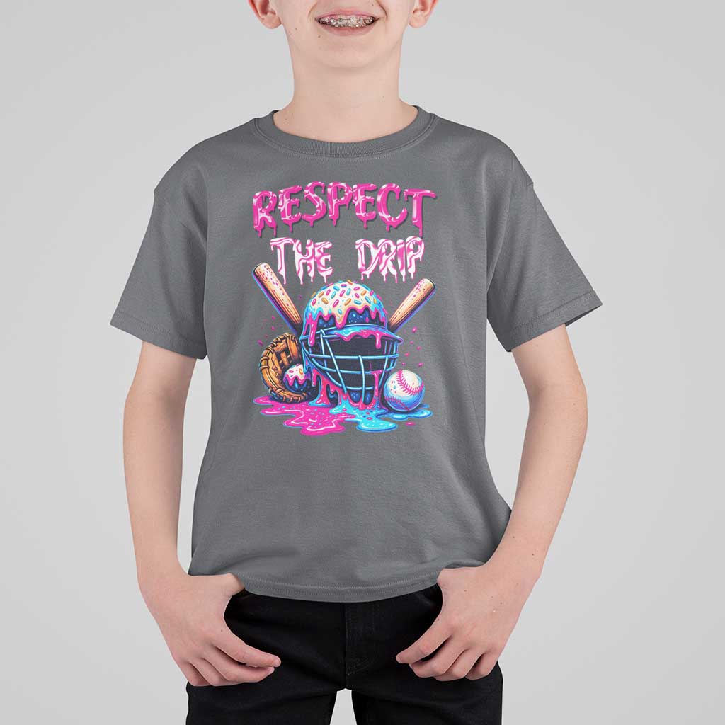 Funny Respect The Drip Baseball Mask T Shirt For Kid Sports Lover