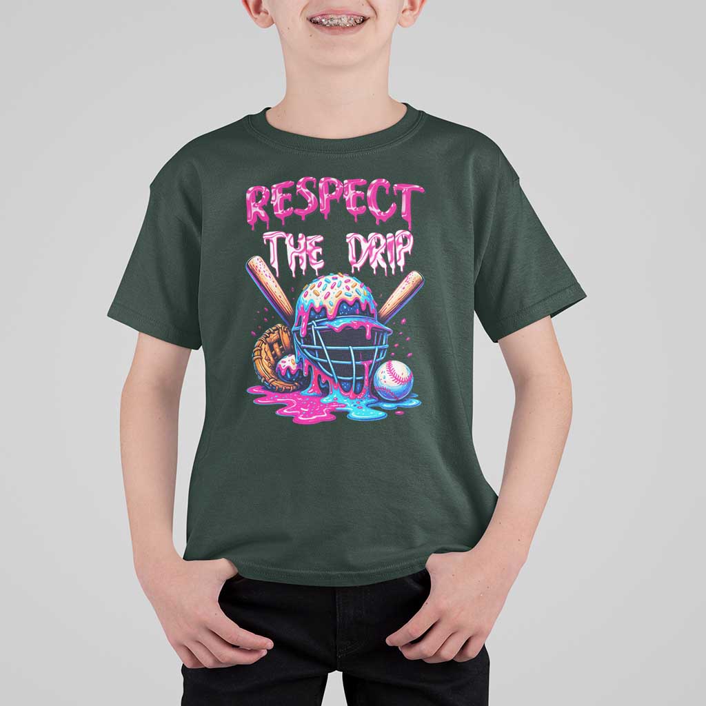 Funny Respect The Drip Baseball Mask T Shirt For Kid Sports Lover