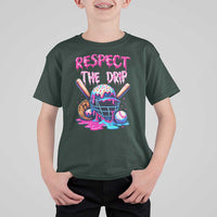 Funny Respect The Drip Baseball Mask T Shirt For Kid Sports Lover