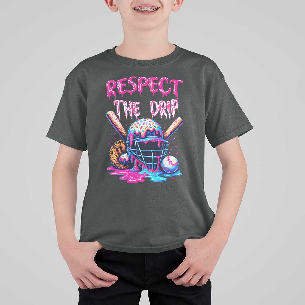 Funny Respect The Drip Baseball Mask T Shirt For Kid Sports Lover