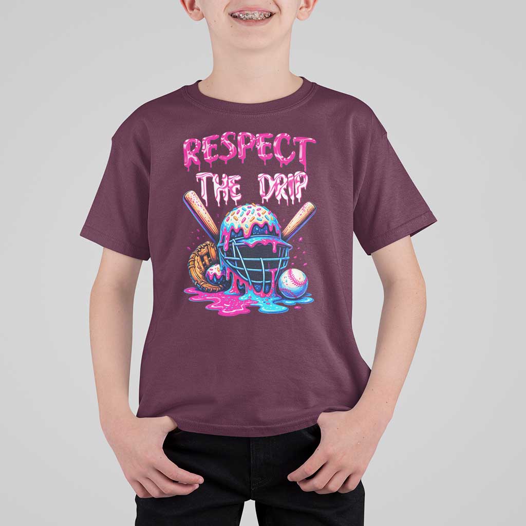 Funny Respect The Drip Baseball Mask T Shirt For Kid Sports Lover