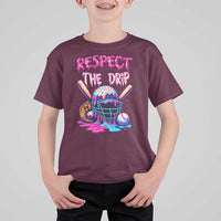 Funny Respect The Drip Baseball Mask T Shirt For Kid Sports Lover
