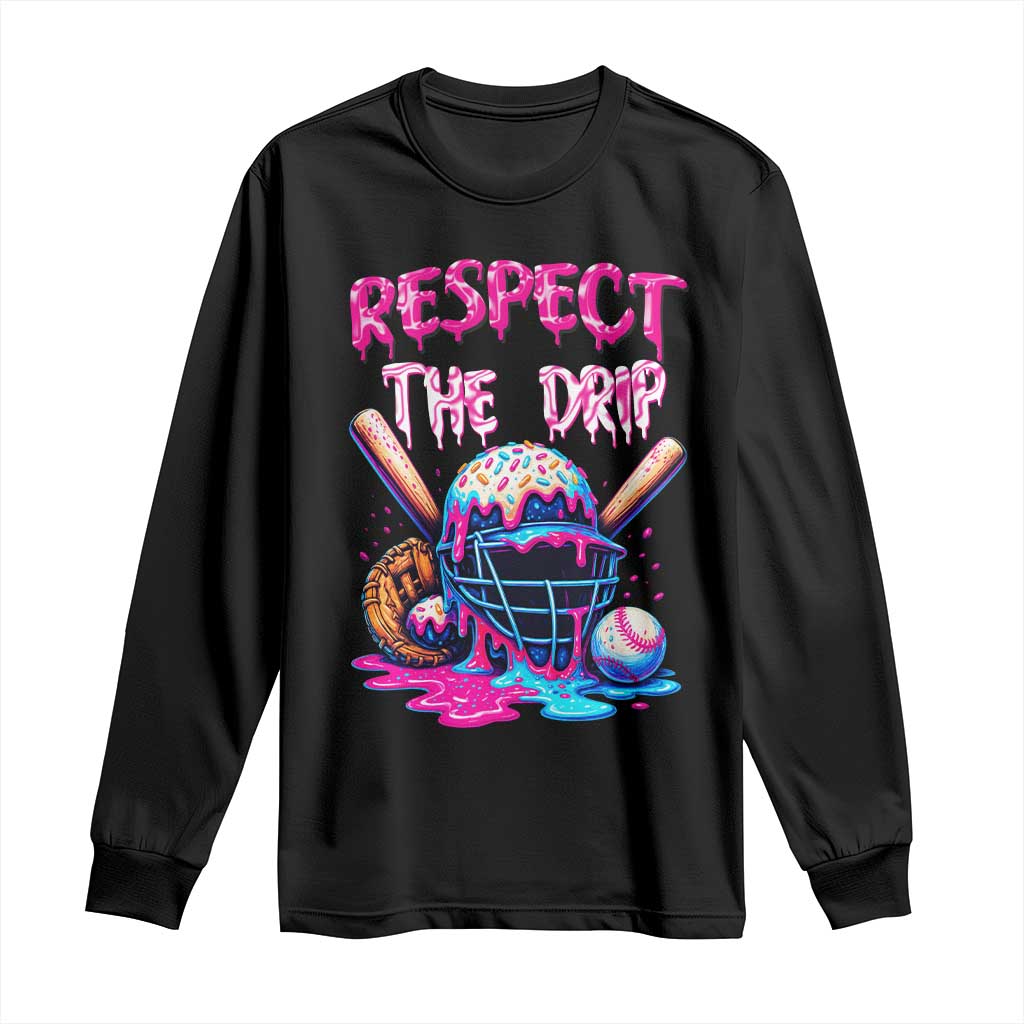 Funny Respect The Drip Baseball Mask Long Sleeve Shirt Sports Lover