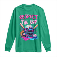 Funny Respect The Drip Baseball Mask Long Sleeve Shirt Sports Lover