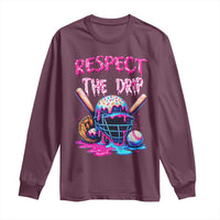 Funny Respect The Drip Baseball Mask Long Sleeve Shirt Sports Lover