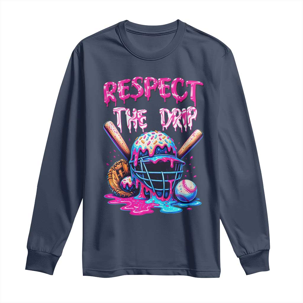 Funny Respect The Drip Baseball Mask Long Sleeve Shirt Sports Lover