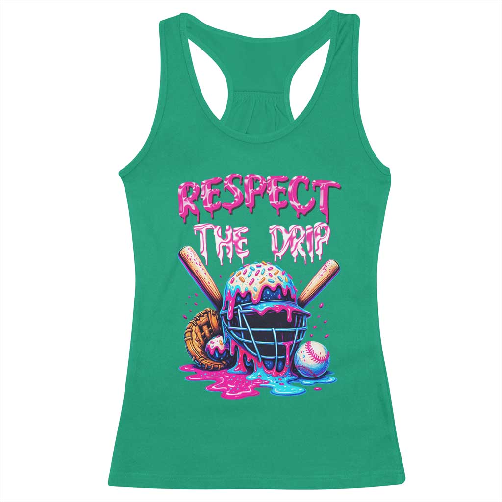 Funny Respect The Drip Baseball Mask Racerback Tank Top Sports Lover