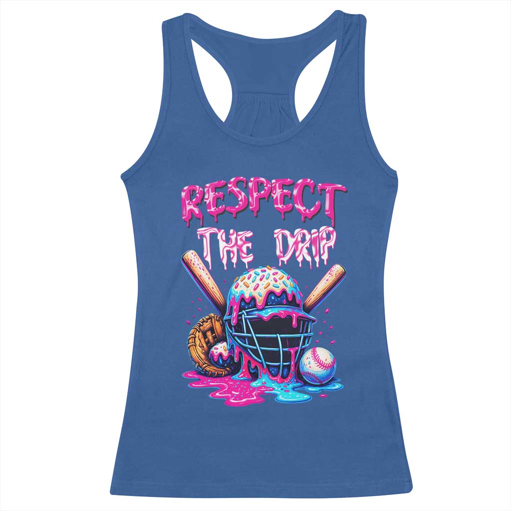 Funny Respect The Drip Baseball Mask Racerback Tank Top Sports Lover