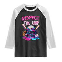 Funny Respect The Drip Baseball Mask Raglan Shirt Sports Lover