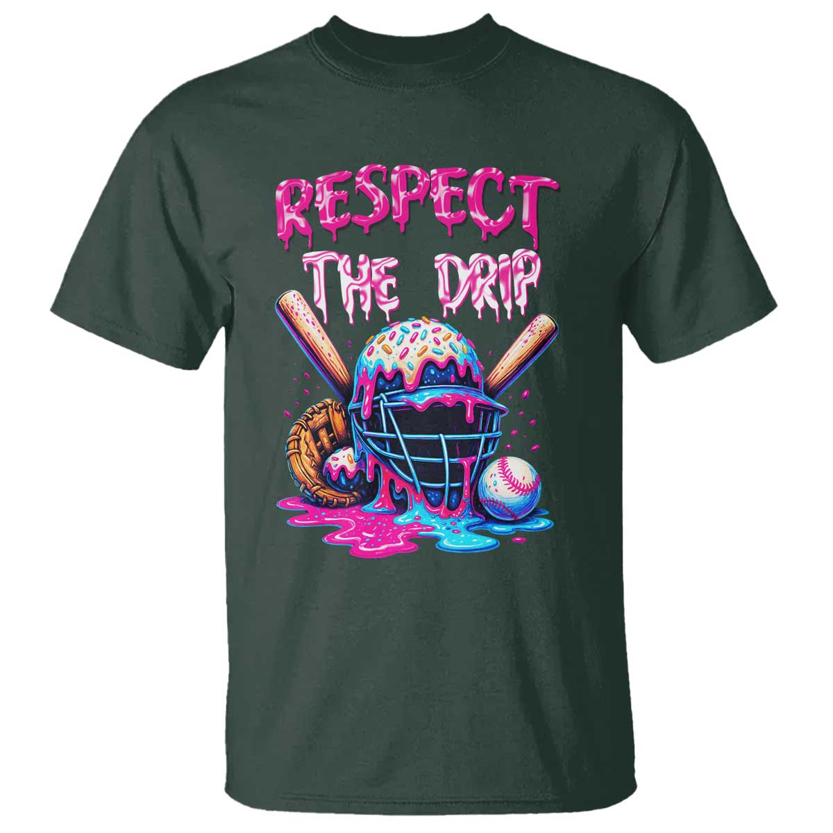 Funny Respect The Drip Baseball Mask T Shirt Sports Lover
