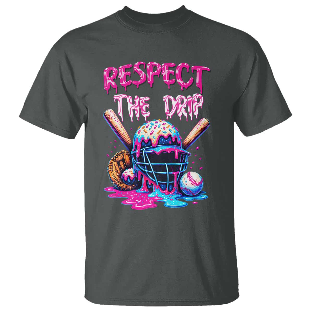 Funny Respect The Drip Baseball Mask T Shirt Sports Lover